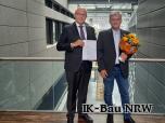 Der Präsident der Ingenieurkammer-Bau NRW, Dr.-Ing. Heinrich Bökamp und Vitali Schulz, B. Sc.