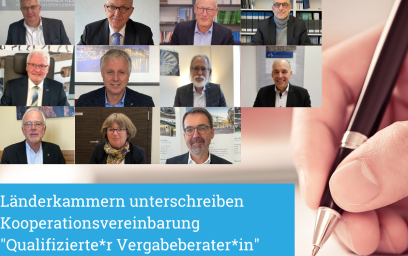 Fortbildung zum Qualifizierten Vergabeberatenden (BIngK): Länderingenieurkammern kooperieren